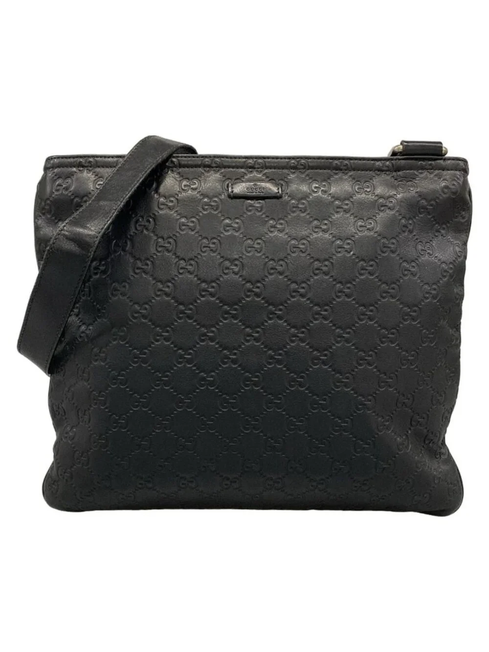 Gucci Shoulder Bag Guccissima Line Black Leather